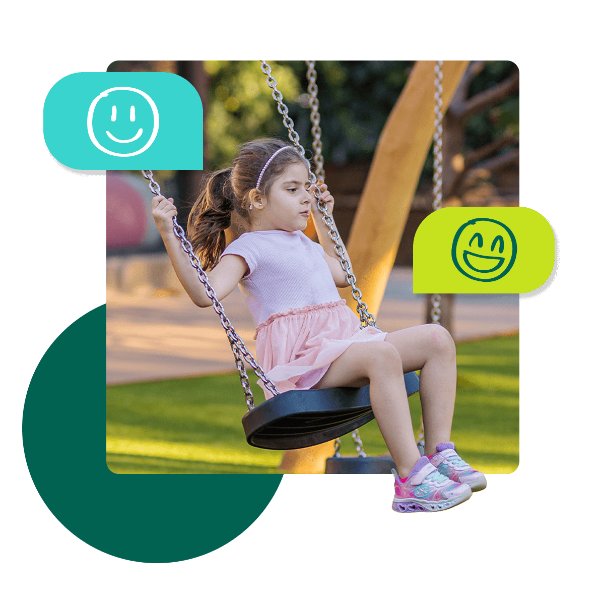 niña jugando hamaca playground CICADEX GREENDEX 1 low