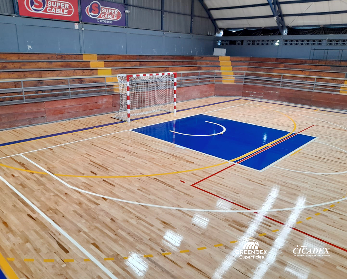 Piso modular de Madera PRESTIGUE polideportivo Grecia CICADEX GREENDEX 4