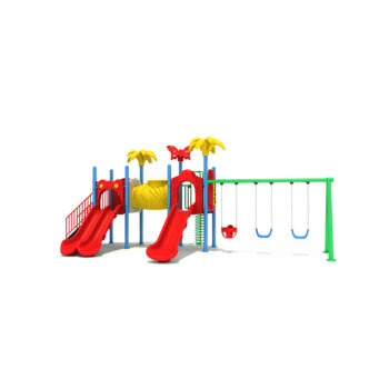 Playground Multifuncional Con 2 Toboganes Y Columpio